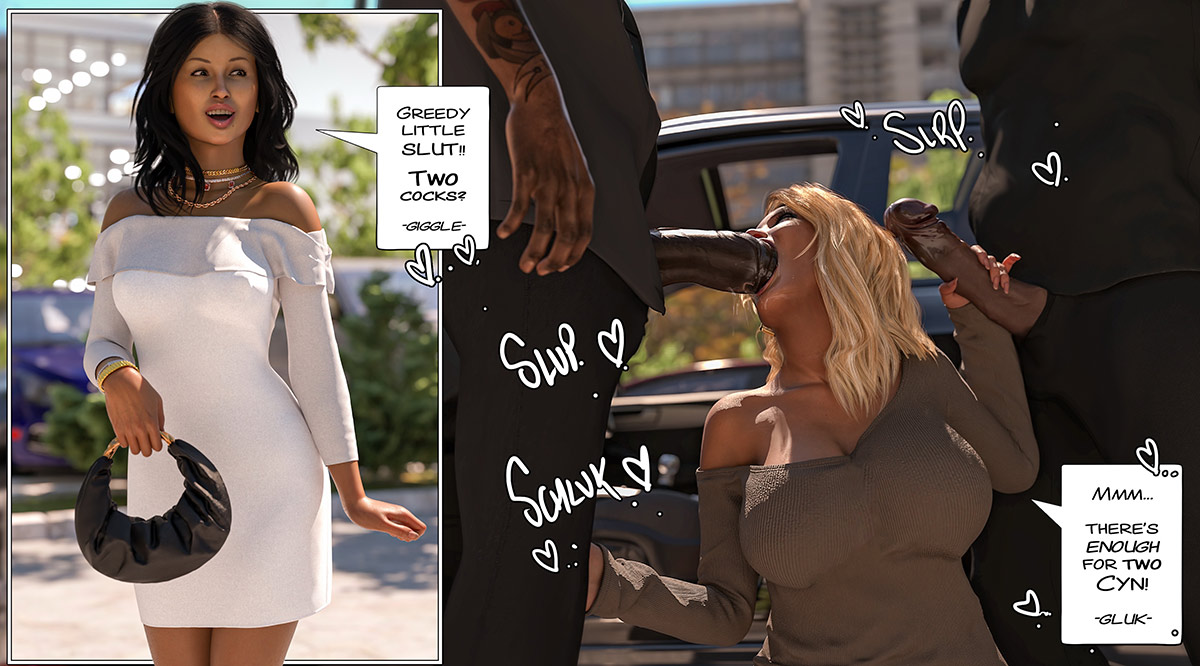 Two shameless, filthy, branded cockwhores, gagging for more - Black marked 3