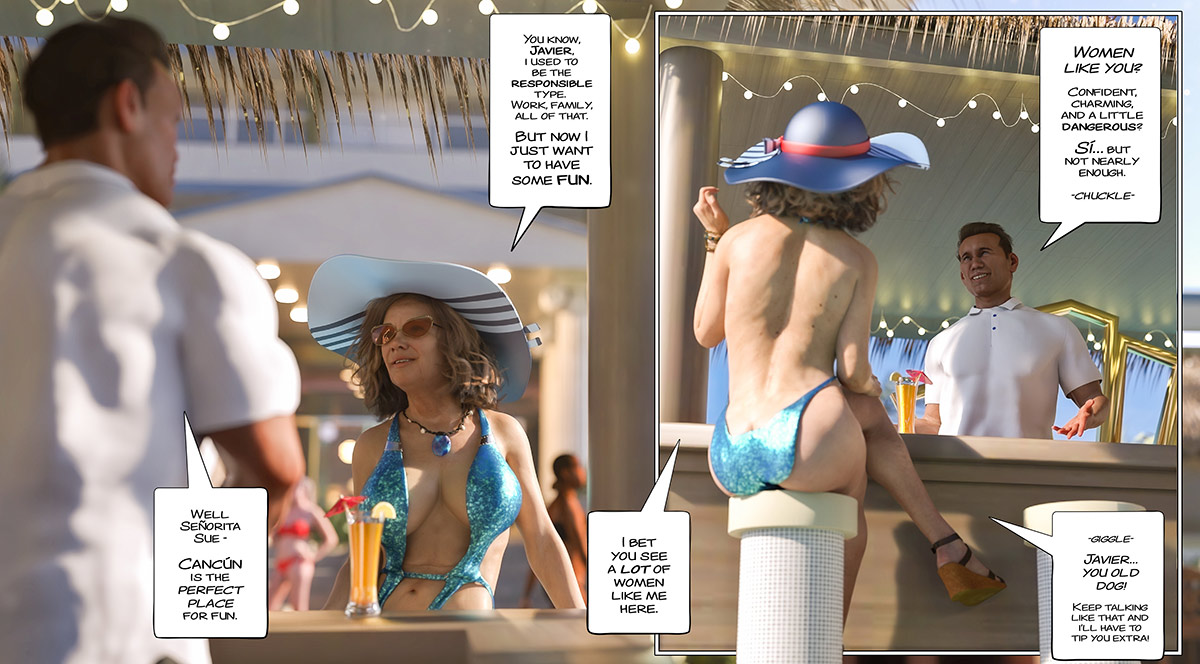 A woman like that should not be drinking alone - That's you, miss sue: Cancun cocktails