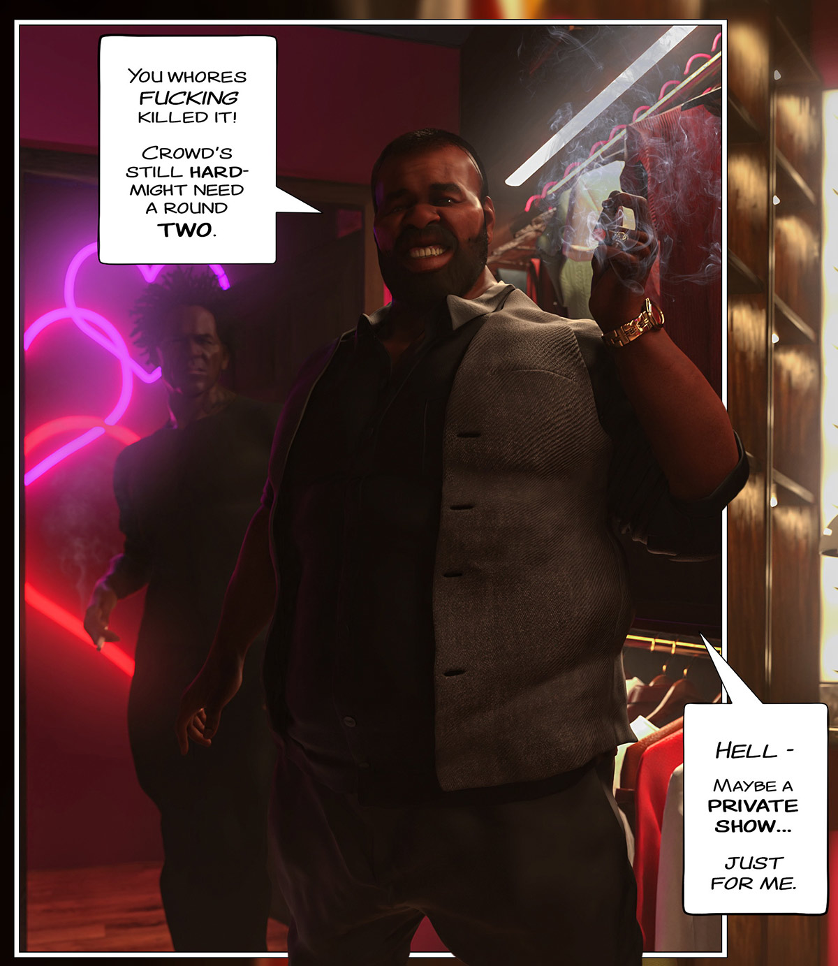 First rule of showbiz Papi, always leave them wanting more - Modern Household, The Obsidian Lounge